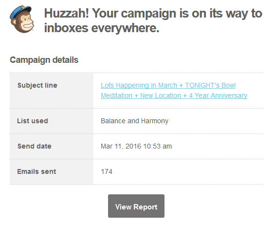 mailchimp email sent report