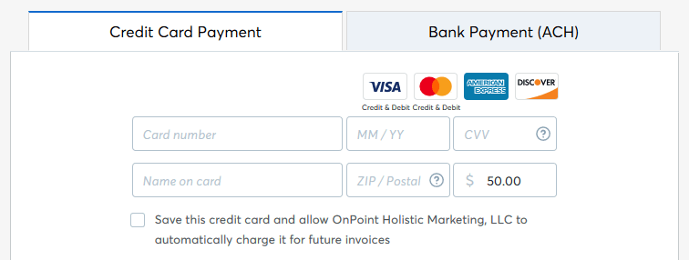 Wave credit card payment