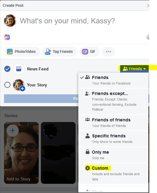 facebook share options