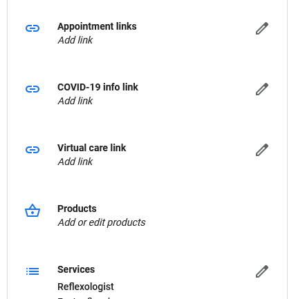 Google My Business links for reflexologists for virtual care